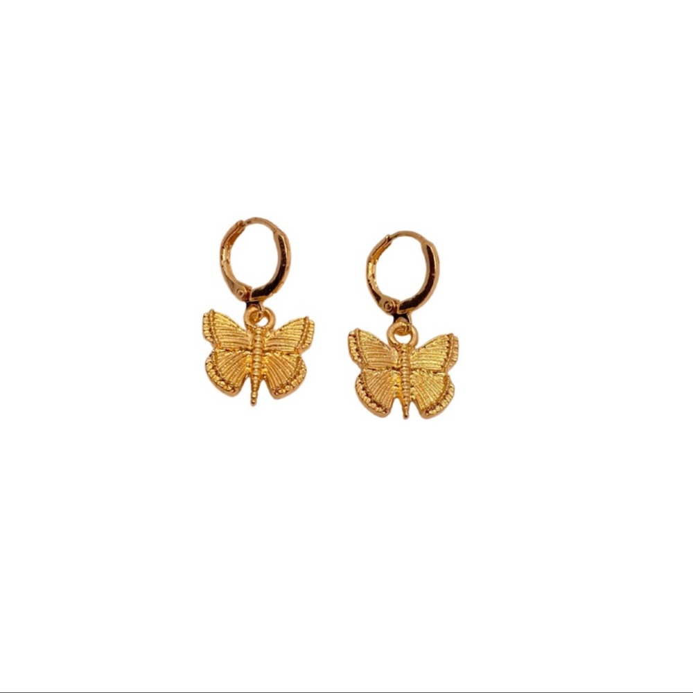 Gold butterfly earrings